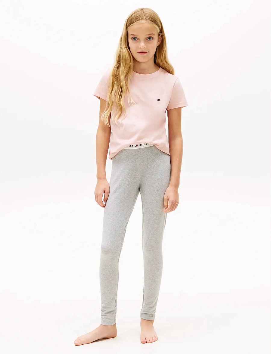 Tommy Hilfiger - 2 PK SS TEE - kortærmede t-shirts - foggy pink l gry htr - 4