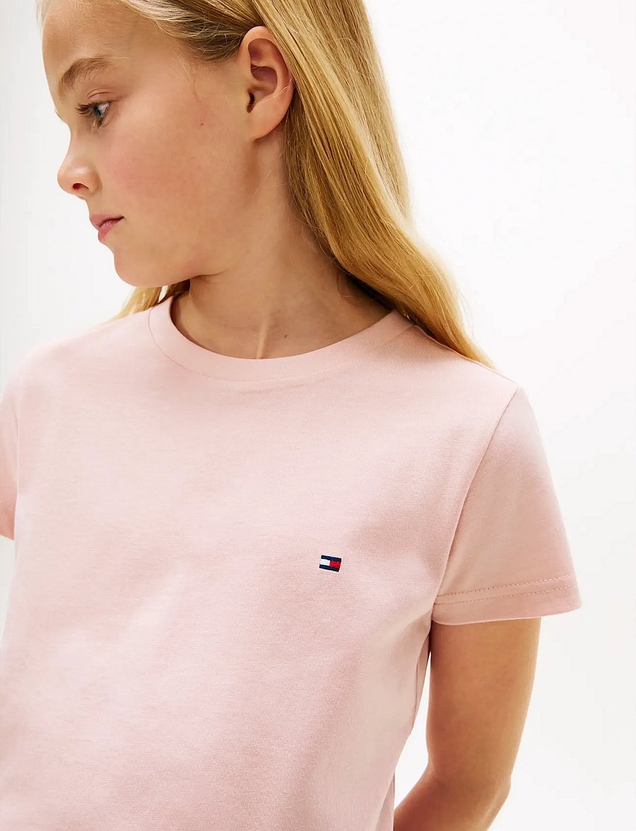 Tommy Hilfiger - 2 PK SS TEE - kortærmede t-shirts - foggy pink l gry htr - 5