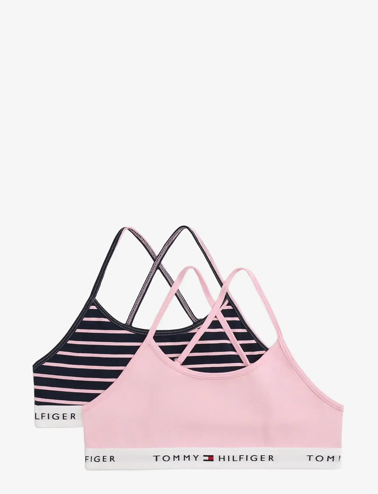 Tommy Hilfiger - 2 PK STRAPPY BRALETTE PRINT - bluzki - bonita pink   breton stripe - 0