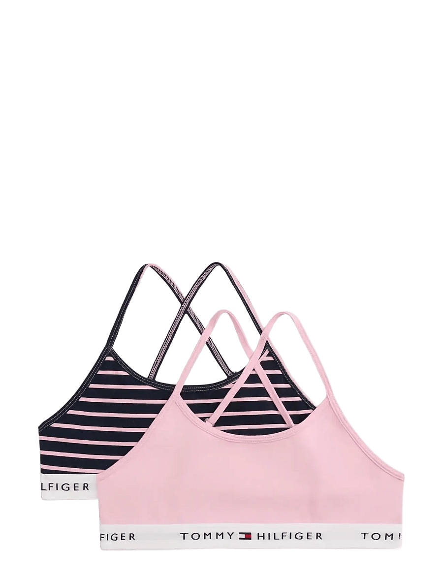 Tommy Hilfiger - 2 PK STRAPPY BRALETTE PRINT - oberteile - bonita pink breton stripe - 0