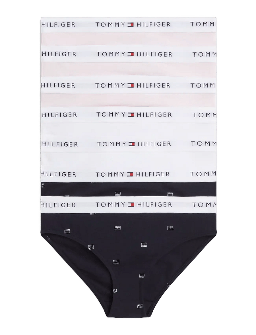 Tommy Hilfiger - 7 PK BIKINI PRINT - truser - lt pink flag aop white - 0