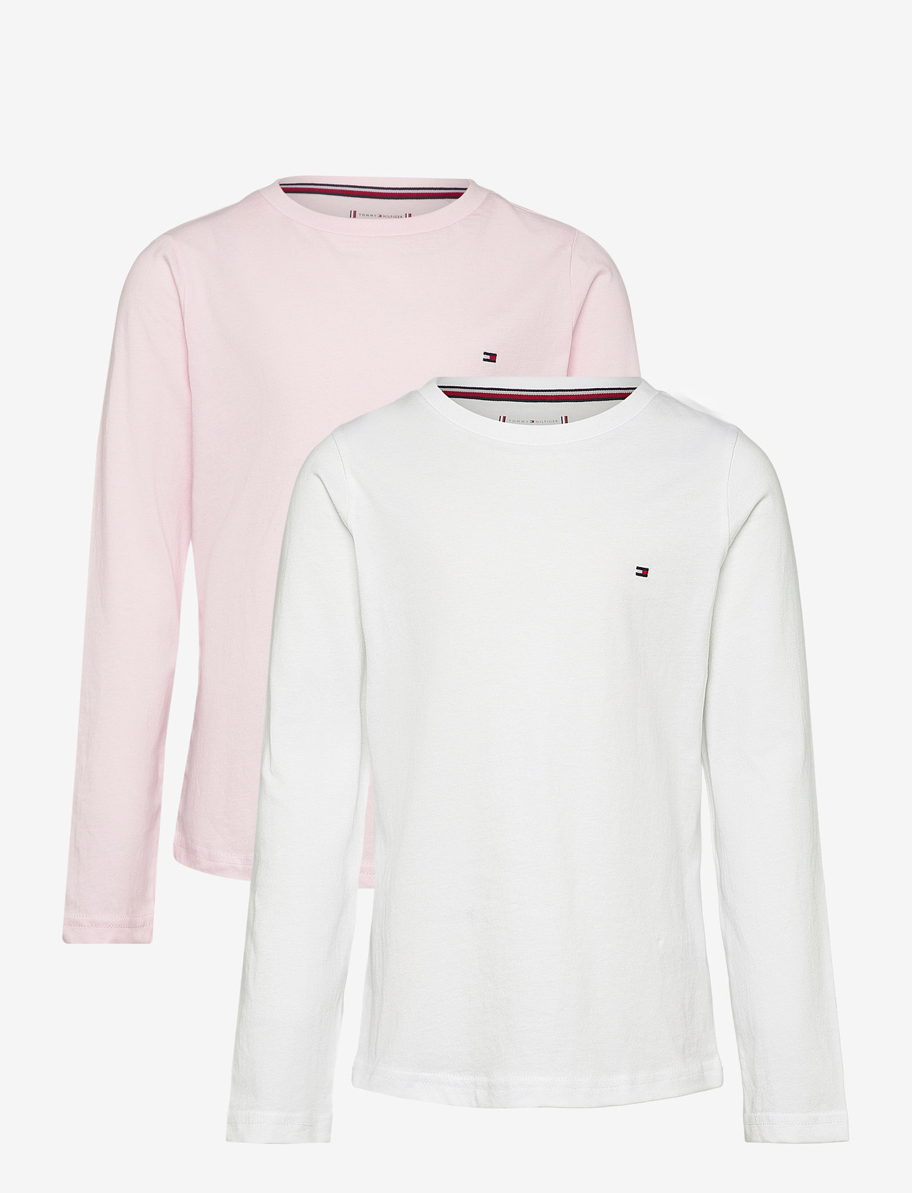 Tommy Hilfiger - 2 PK LS TEE - langærmede t-shirts - light pink white - 1