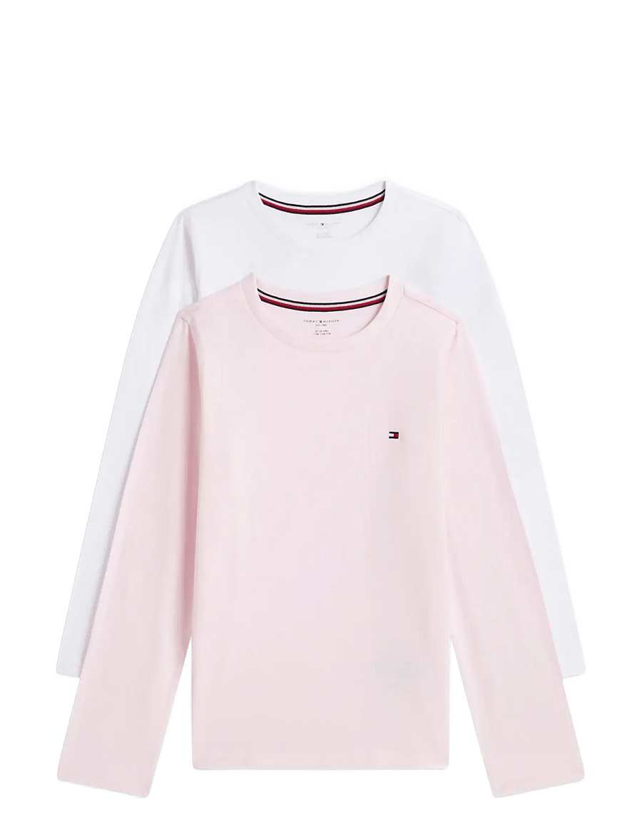 Tommy Hilfiger - 2 PK LS TEE - pikkade varrukatega t-särgid - light pink white - 0