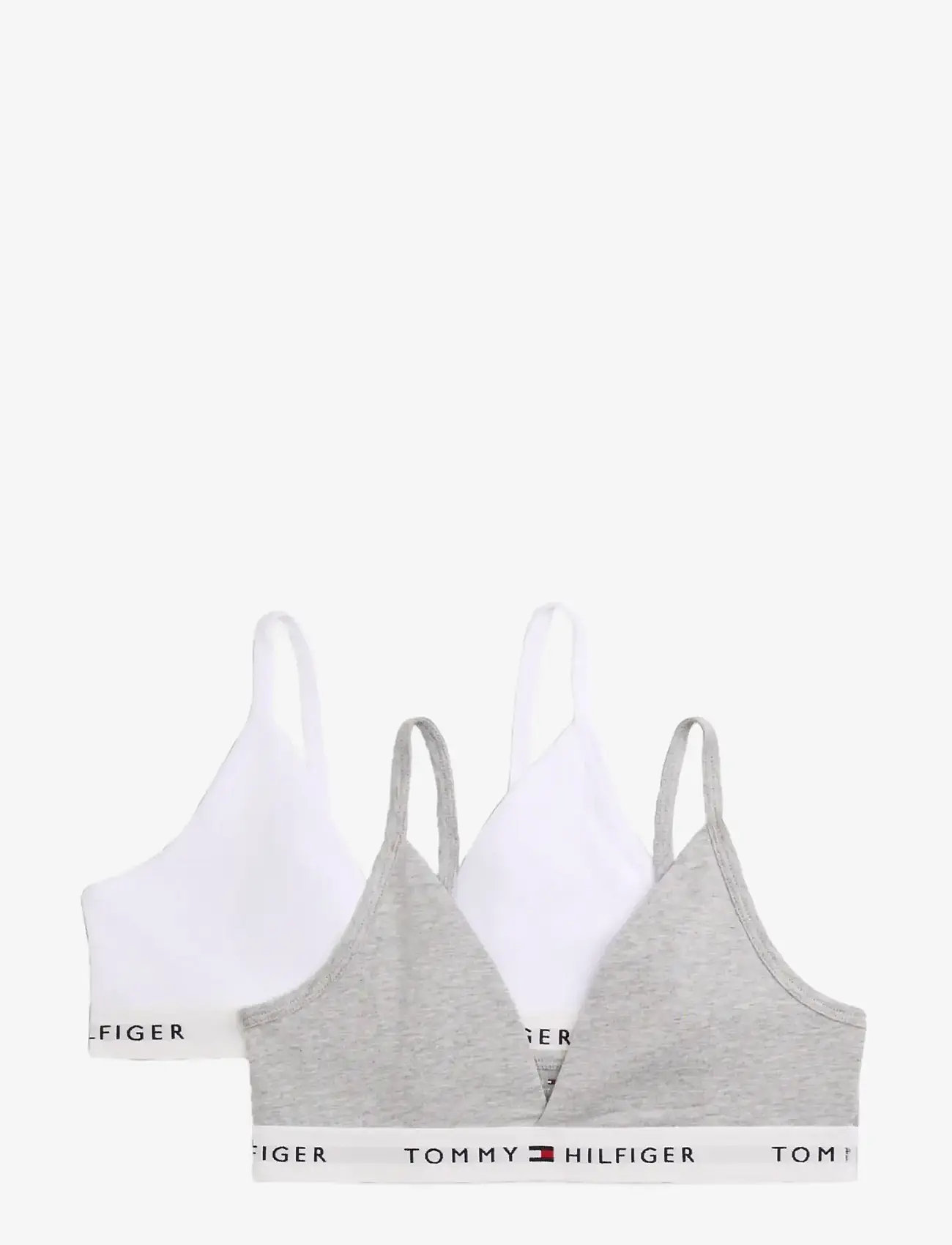 Tommy Hilfiger - 2 PK TRIANGLE BRALETTE - bluzki - white   l grey htr - 0