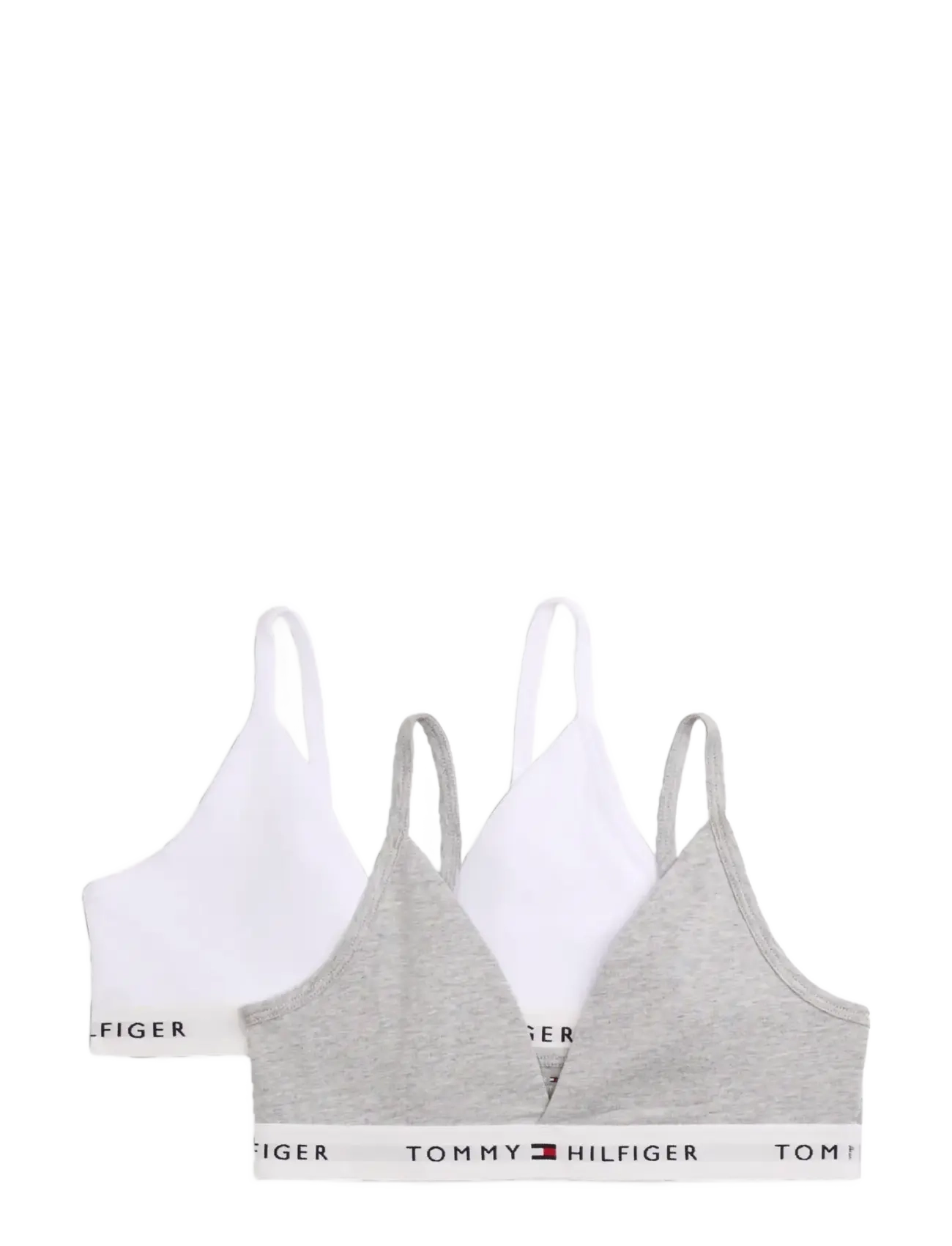 Tommy Hilfiger 2 PK TRIANGLE BRALETTE - Toppar - WHITE   L GREY HTR / white