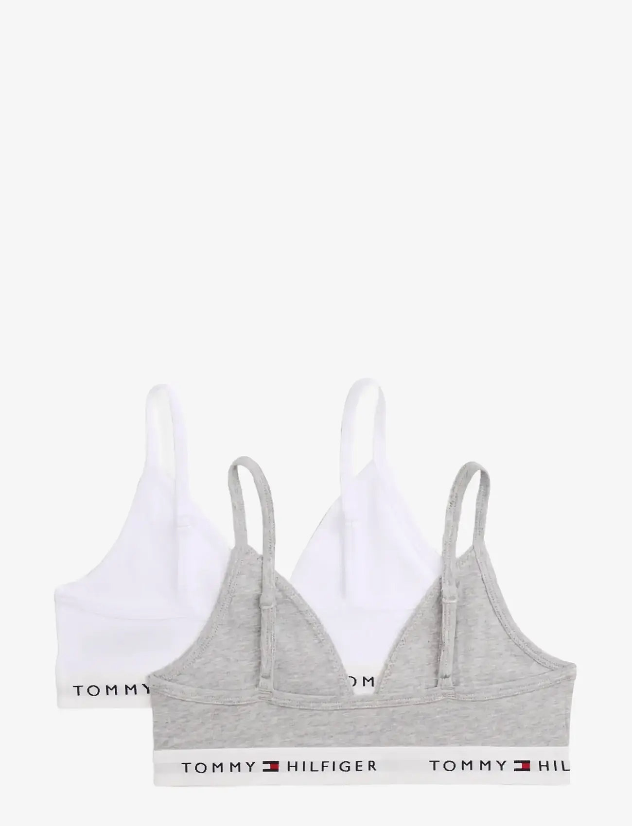 Tommy Hilfiger - 2 PK TRIANGLE BRALETTE - bluzki - white   l grey htr - 1