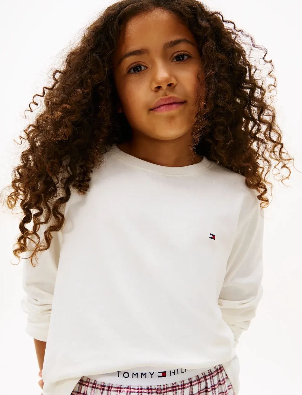 Tommy Hilfiger - LS CUFFED PJ SET GIFTING - långärmade t-shirts - ivory silk/mini plaid ivory silk - 3