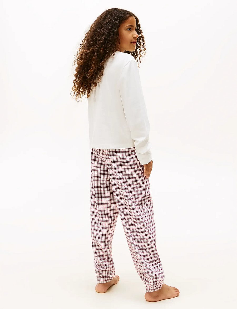 Tommy Hilfiger - LS CUFFED PJ SET GIFTING - langärmelig - ivory silk/mini plaid ivory silk - 5
