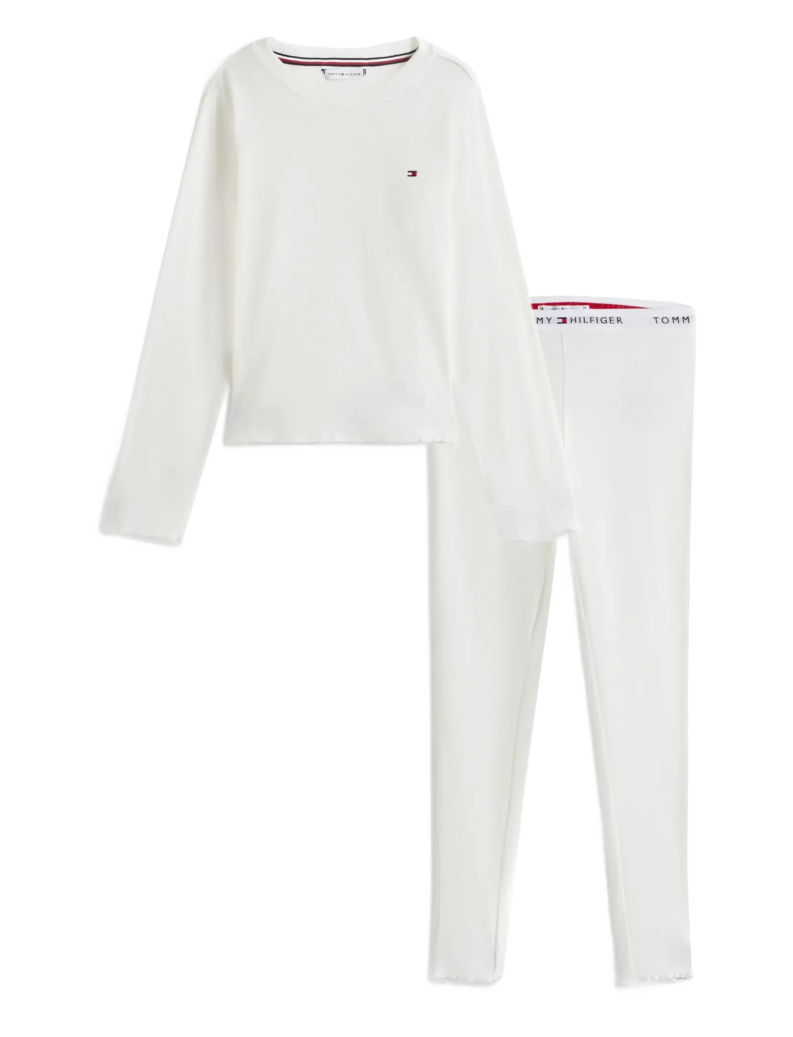 Tommy Hilfiger POINTELLE LS PJ SET GIFTING - Nattøj - ECRU / white