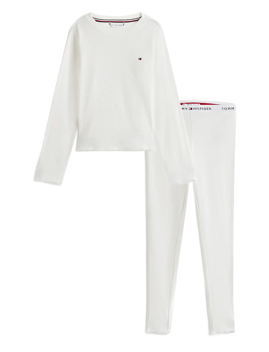 Tommy Hilfiger - POINTELLE LS PJ SET GIFTING - pyjamasset - ecru - 1