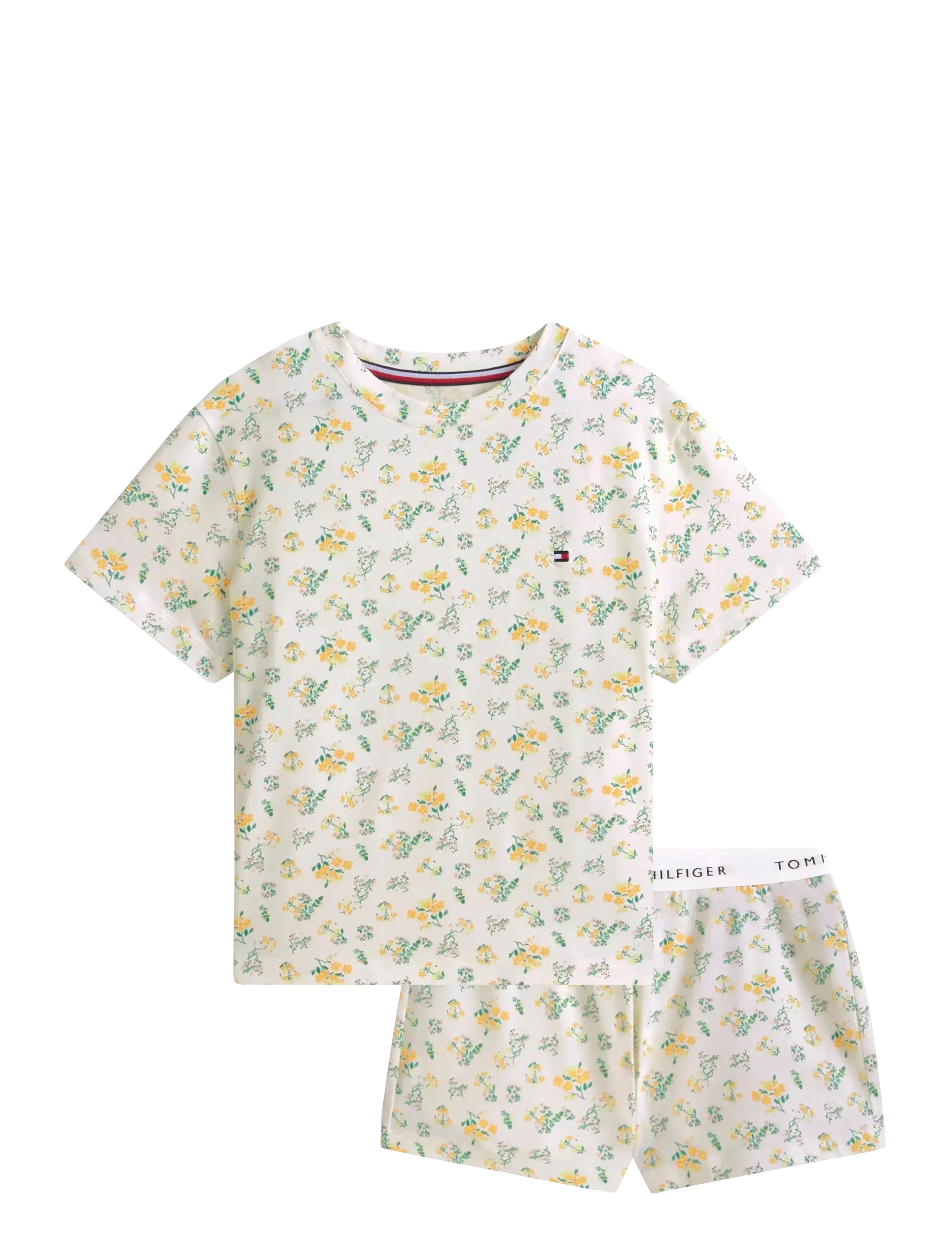 Tommy Hilfiger SS PJ SET - Nattøj - TRADITIONAL FLORAL ECRU / multi
