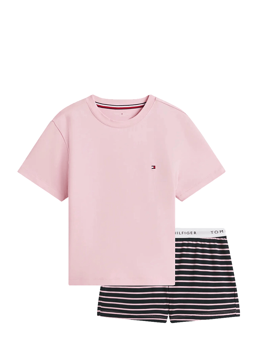 Tommy Hilfiger - SS PJ SET - pyjama-sets - bonita pink breton navy - 1