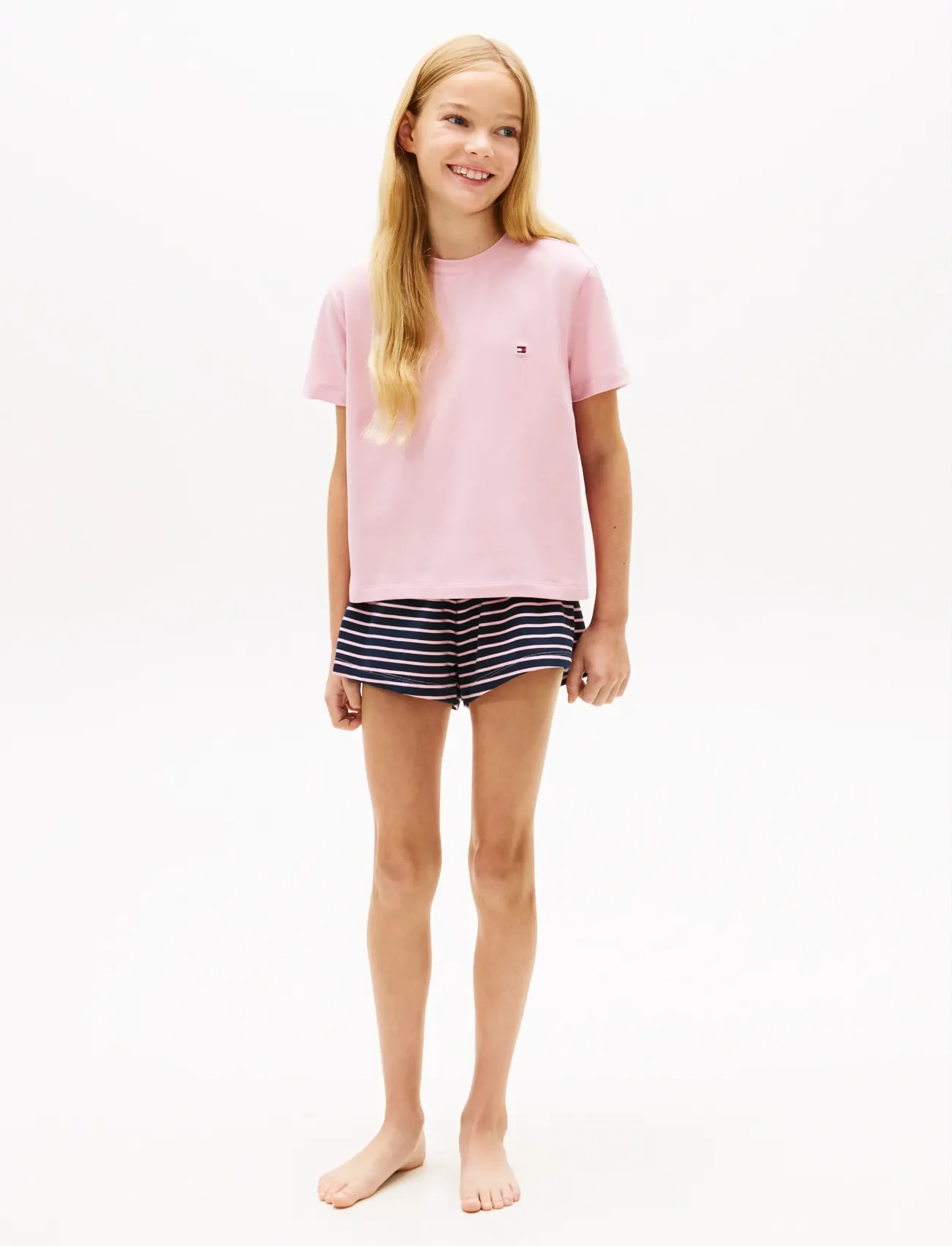 Tommy Hilfiger SS PJ SET - Tøj - BONITA PINK   BRETON NAVY / pink/rose