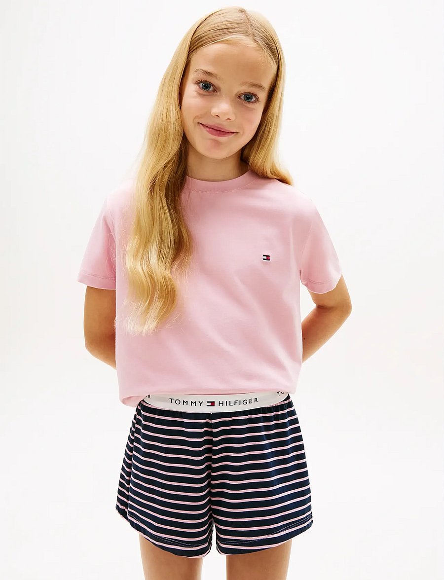 Tommy Hilfiger - SS PJ SET - pyjama-sets - bonita pink breton navy - 2