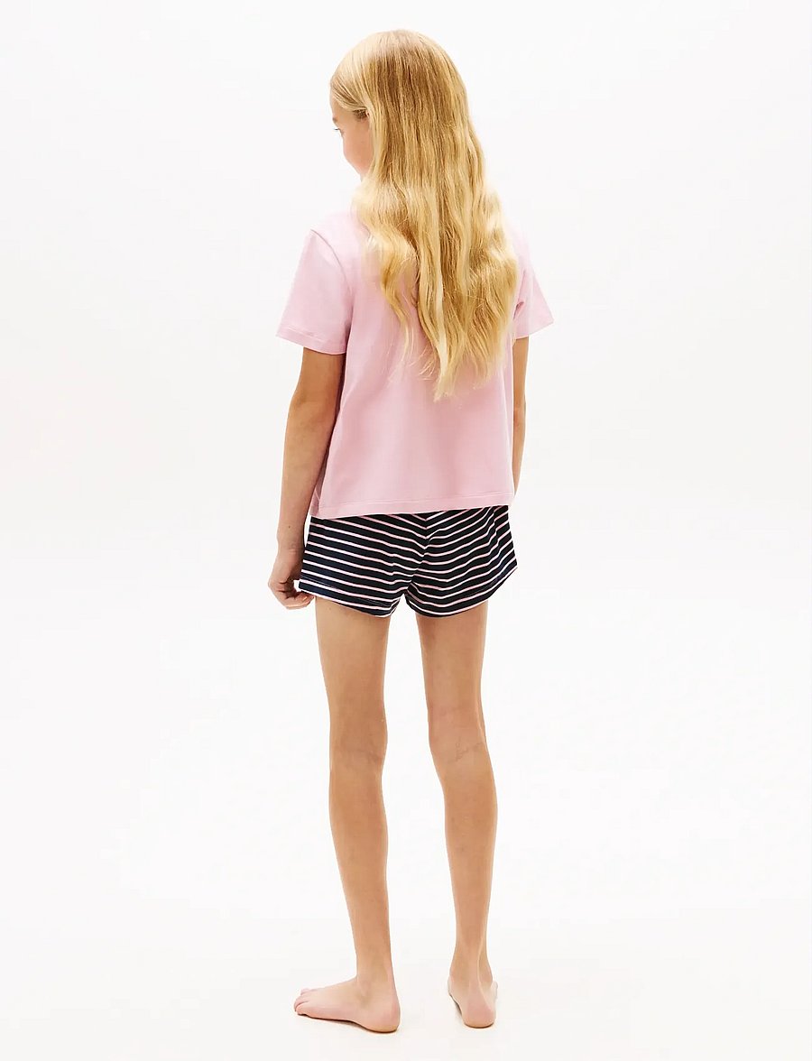 Tommy Hilfiger - SS PJ SET - pyjama-sets - bonita pink breton navy - 4