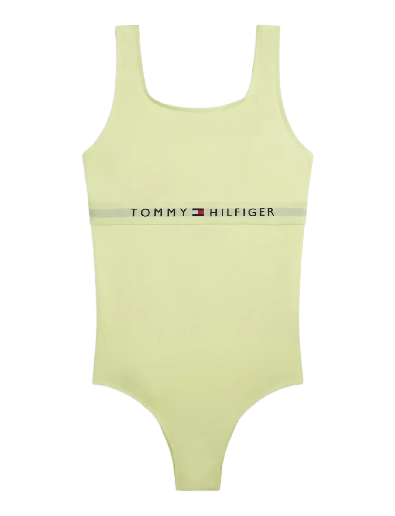 Tommy Hilfiger Square Neck One Piece, 140-152, Green, Badetøj > Badedragter, Børn
