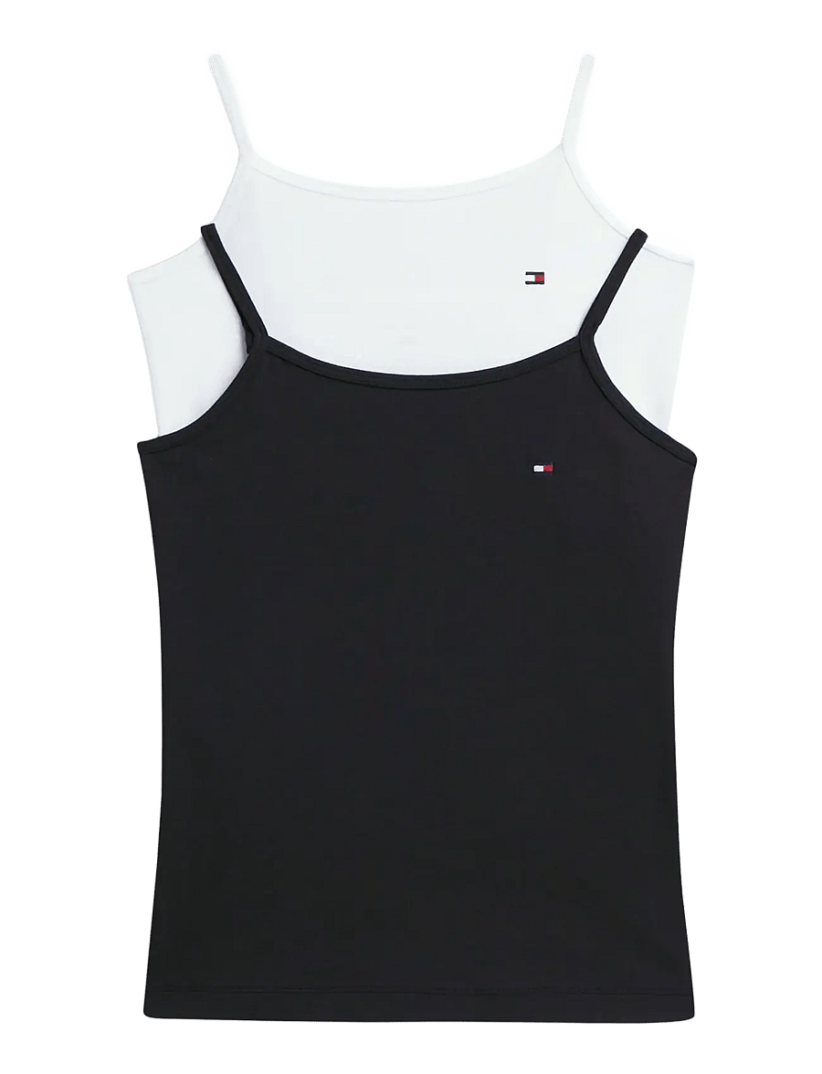 Tommy Hilfiger - 2-Pack Cotton Cami Top - overdele - white black - 0