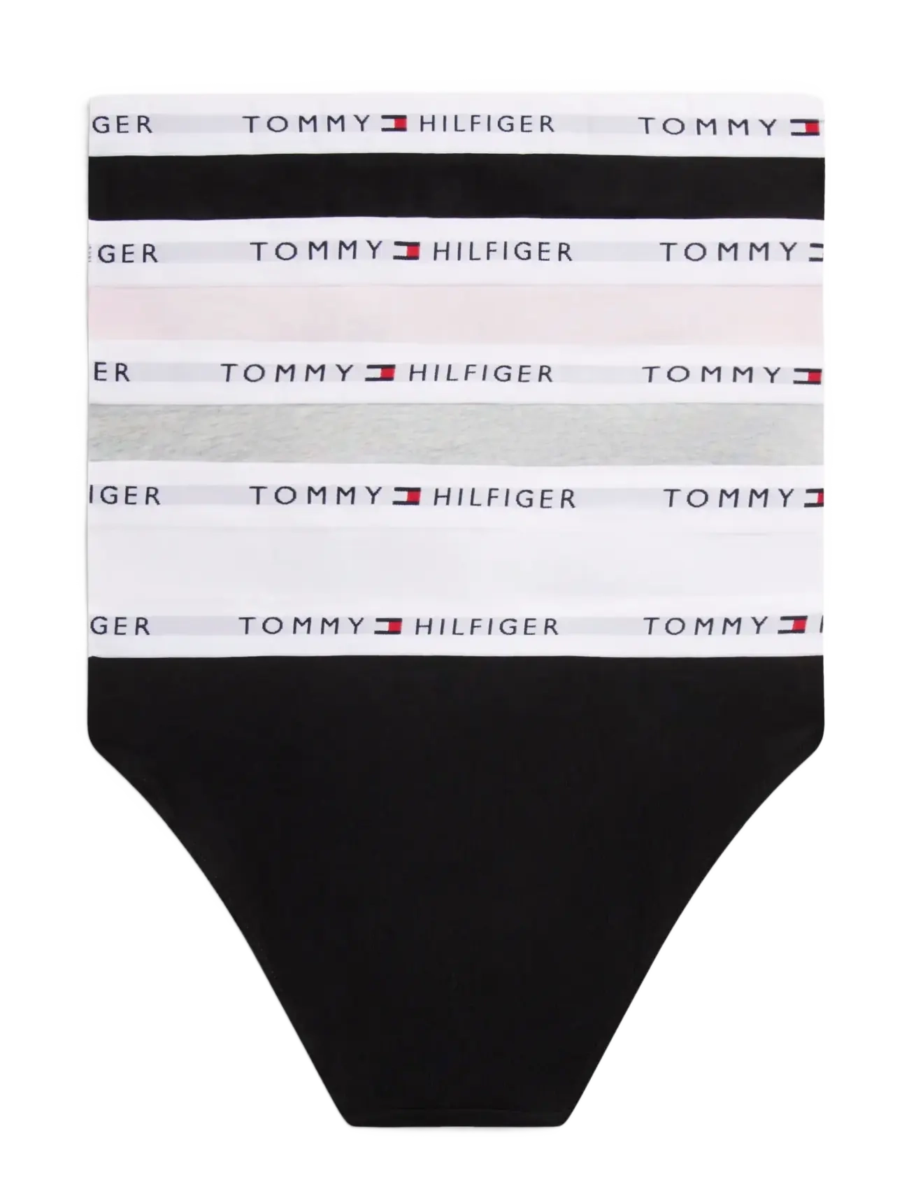 Tommy Hilfiger - 5 PK BIKINI - black htr l pink white black - 1