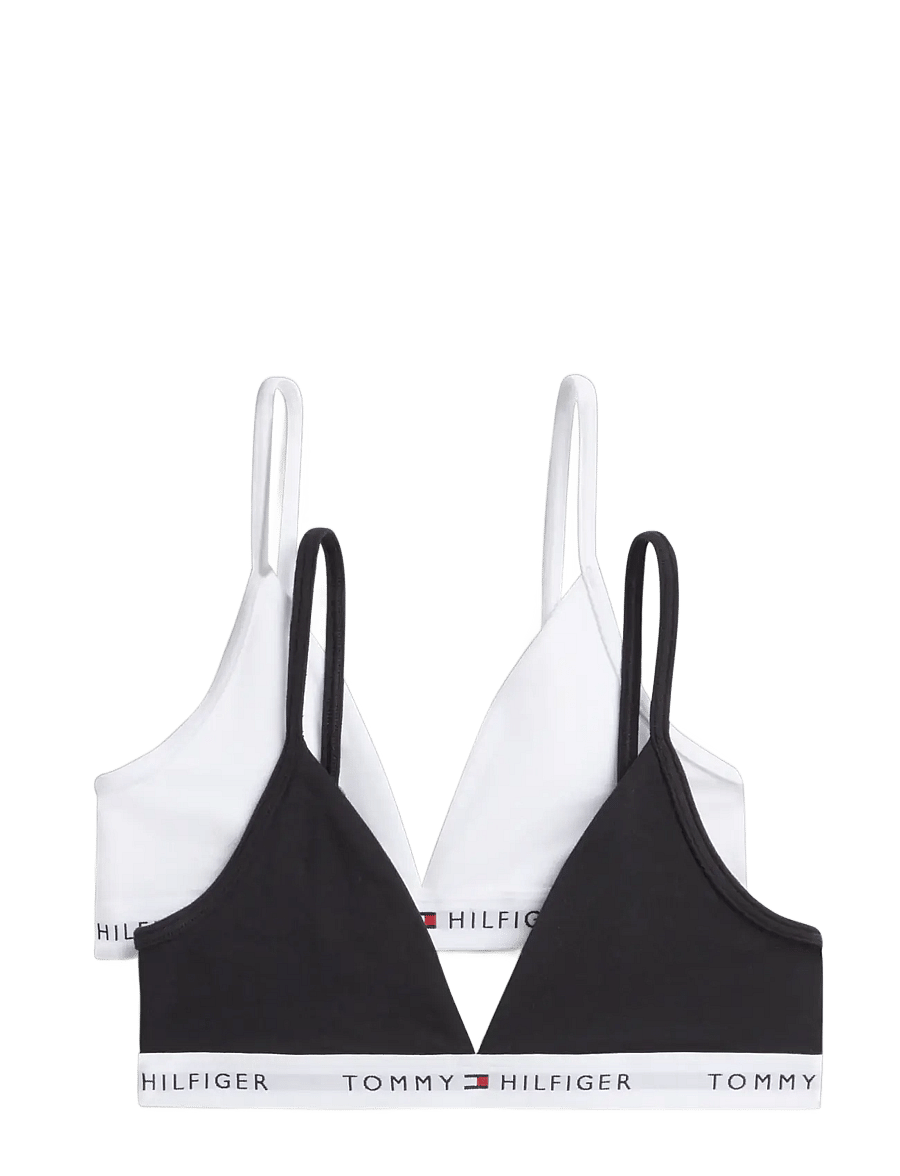 Tommy Hilfiger - 2-Pack Cotton Triangle - oberteile - white black - 1
