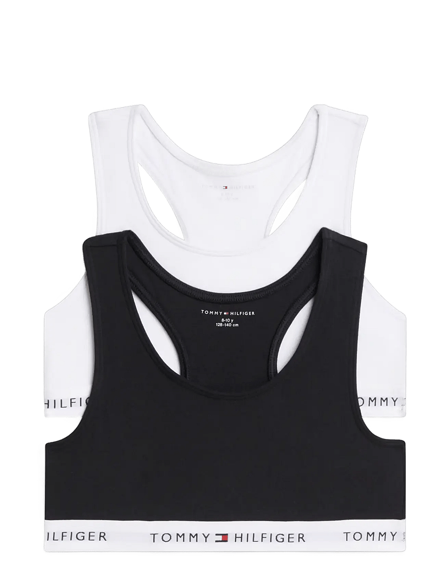 Tommy Hilfiger - 2-Pack Cotton Bralette - oberteile - white black - 0