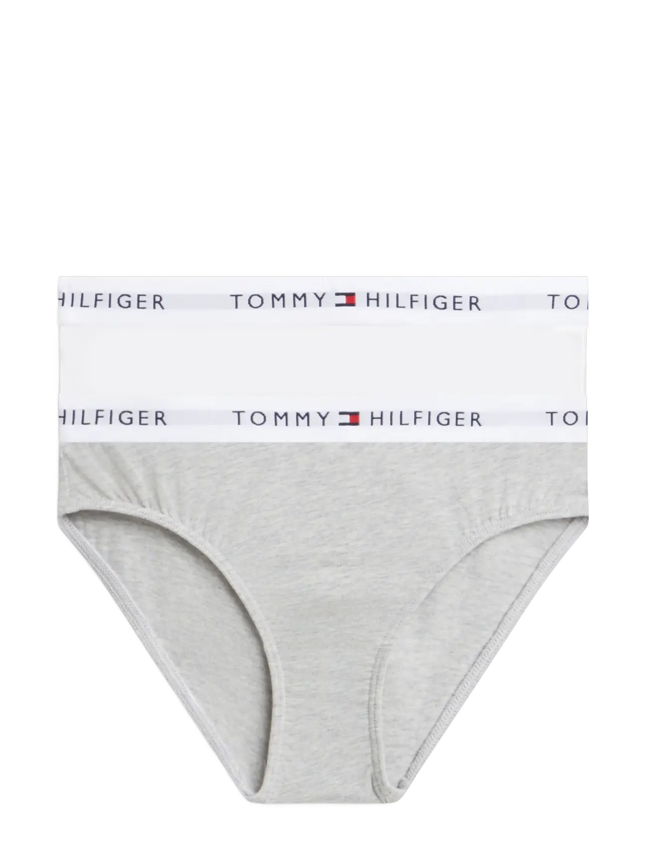 Tommy Hilfiger 2-Pack Cotton Bikini - Undertøj - L GRY HEATHER   WHITE / grey
