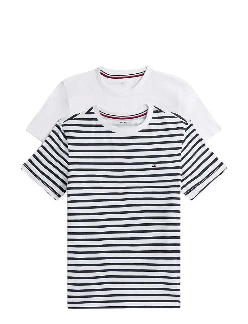 Tommy Hilfiger - 2P CN SS TEE PRINT - short-sleeved t-shirts - desert sky breton white - 1