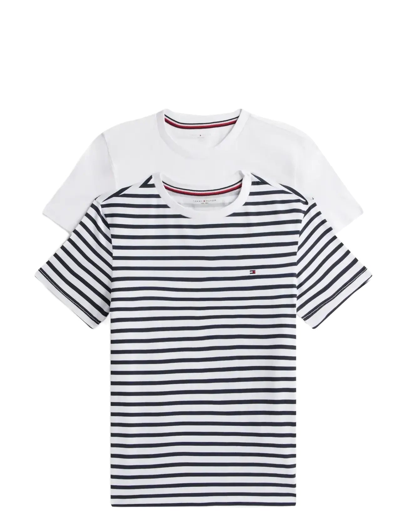 Tommy Hilfiger 2P CN SS TEE PRINT - Överdelar - DESERT SKY BRETON   WHITE / multi