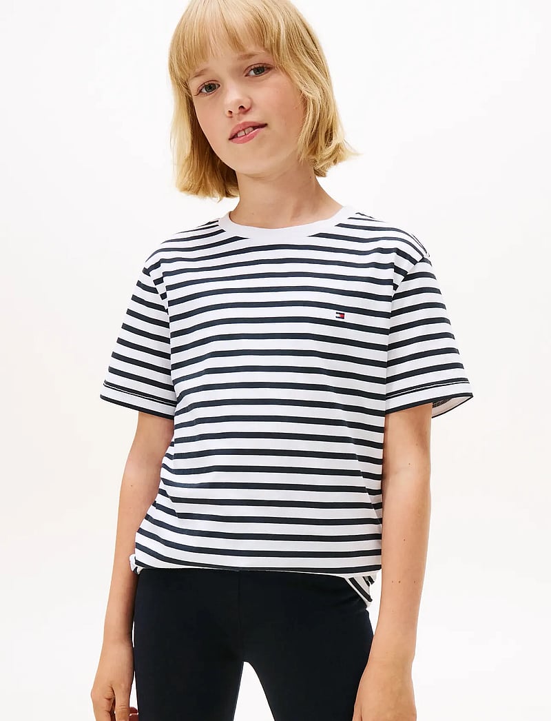 Tommy Hilfiger - 2P CN SS TEE PRINT - short-sleeved t-shirts - desert sky breton white - 2