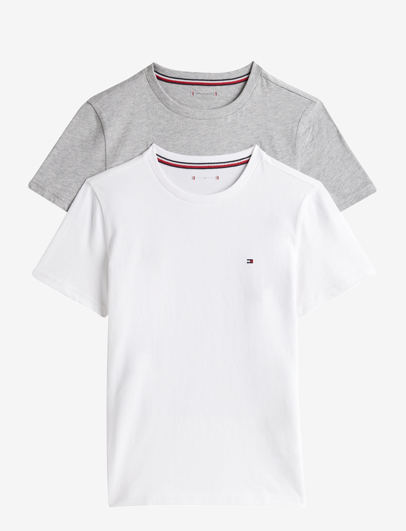Tommy Hilfiger - 2 PK SS TEE - t-shirts à manches courtes - white light grey heather - 1