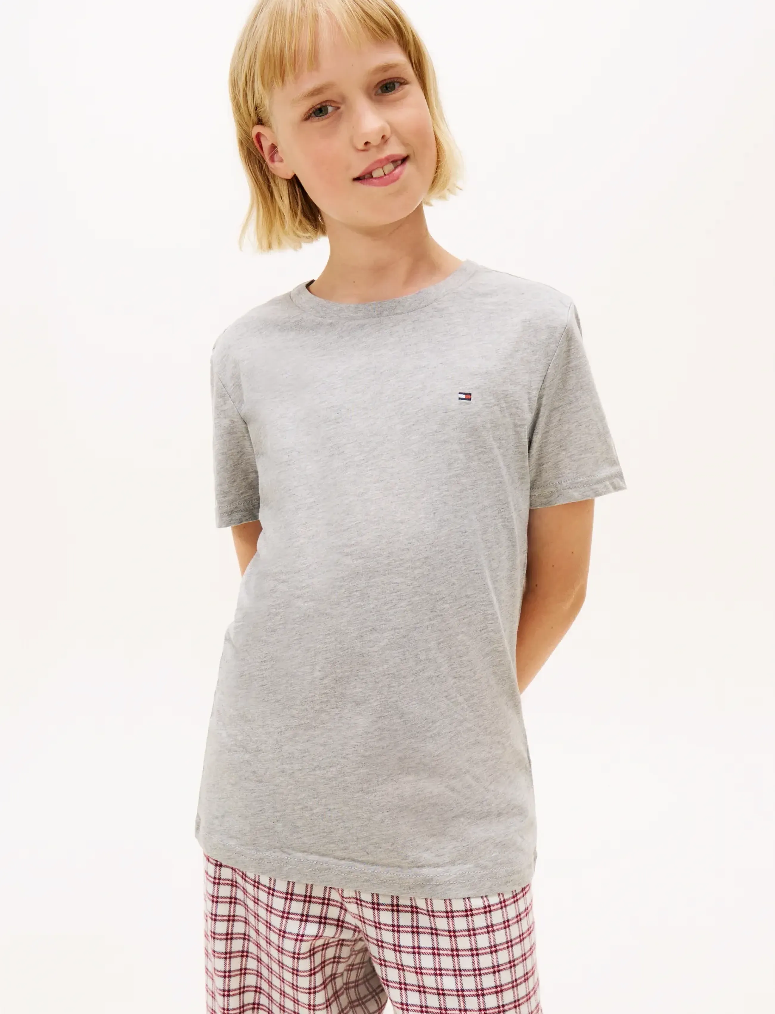 Tommy Hilfiger - 2 PK SS TEE - kortärmade t-shirts - white light grey heather - 3