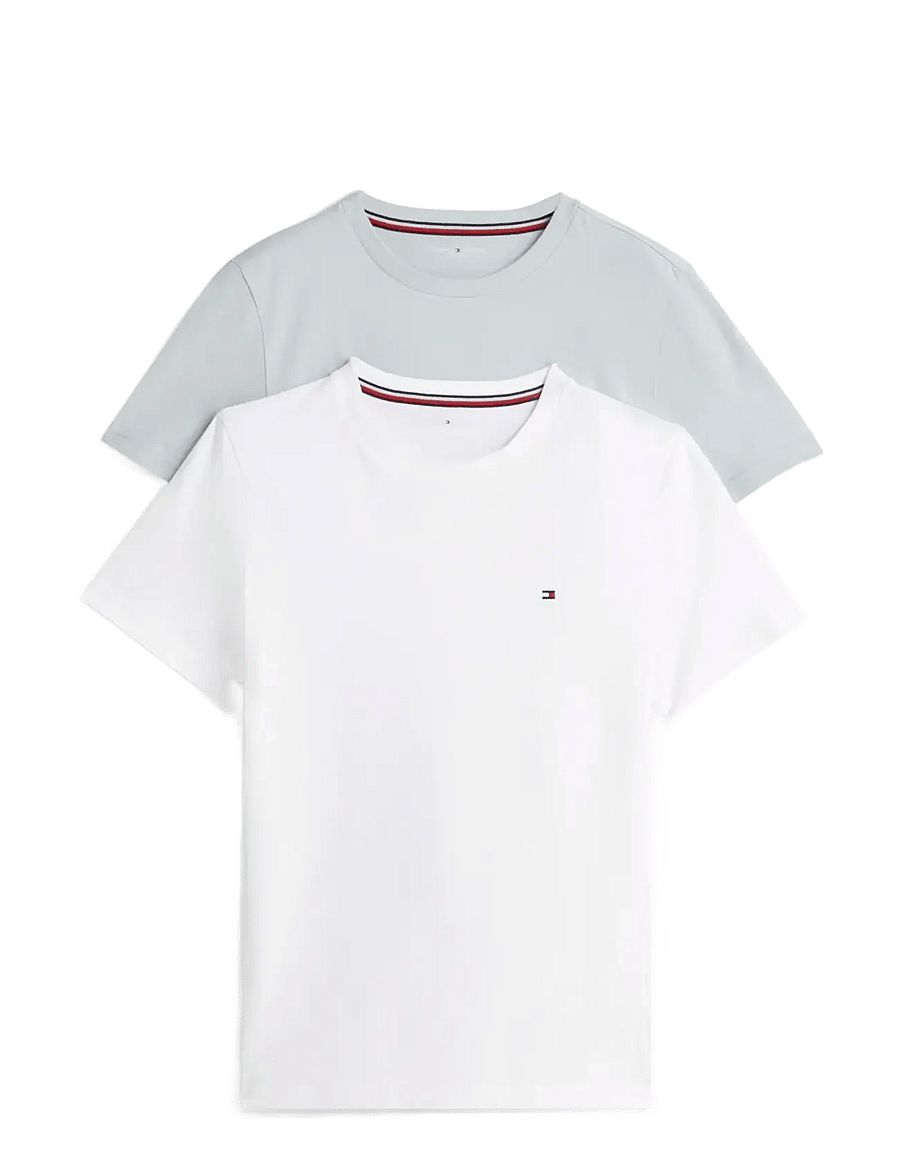 Tommy Hilfiger - 2 PK SS TEE - kurzärmelige - silver smoke white - 1