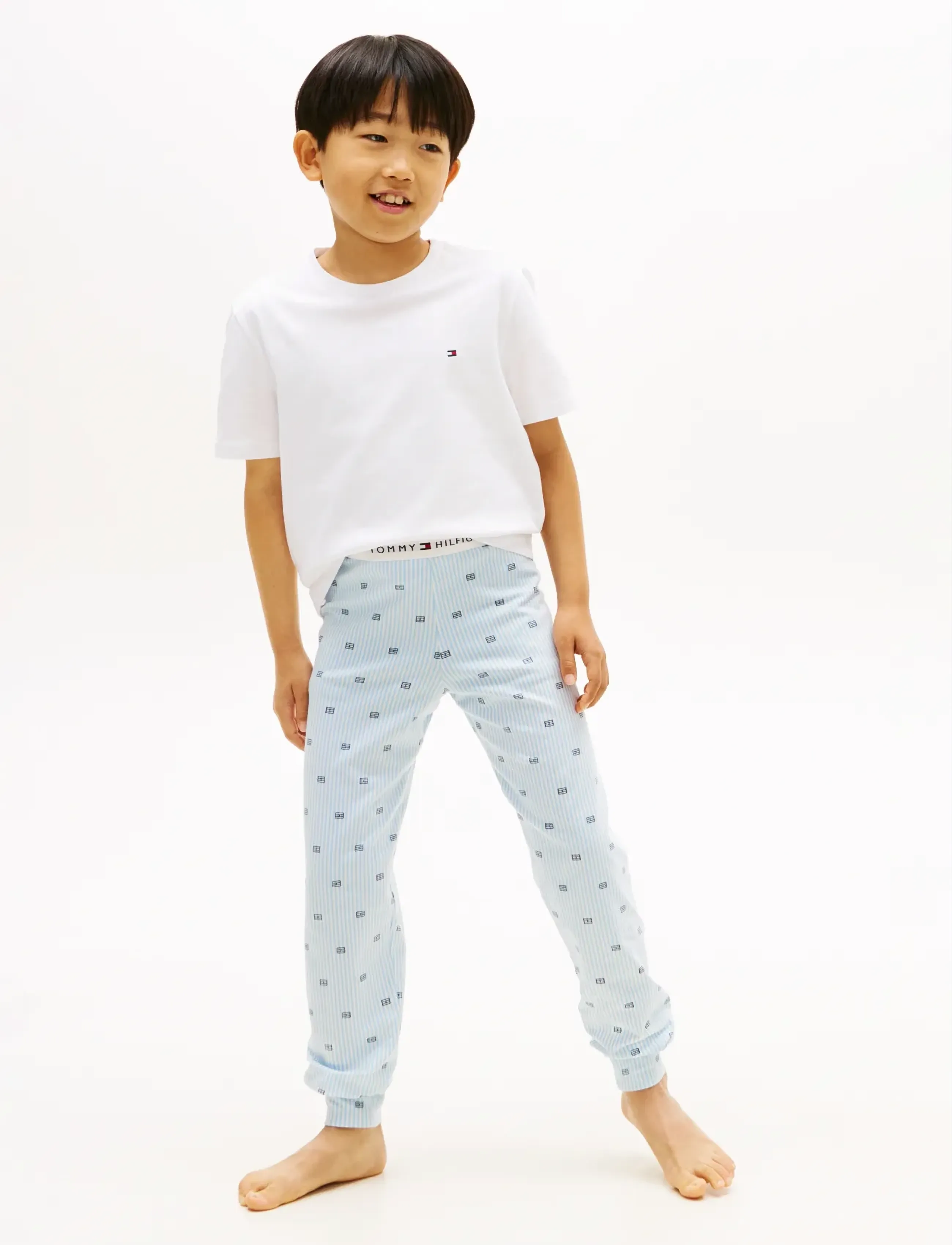 Tommy Hilfiger 2-Pack Cotton T-shirt - Tøj - SILVER SMOKE   WHITE / multi