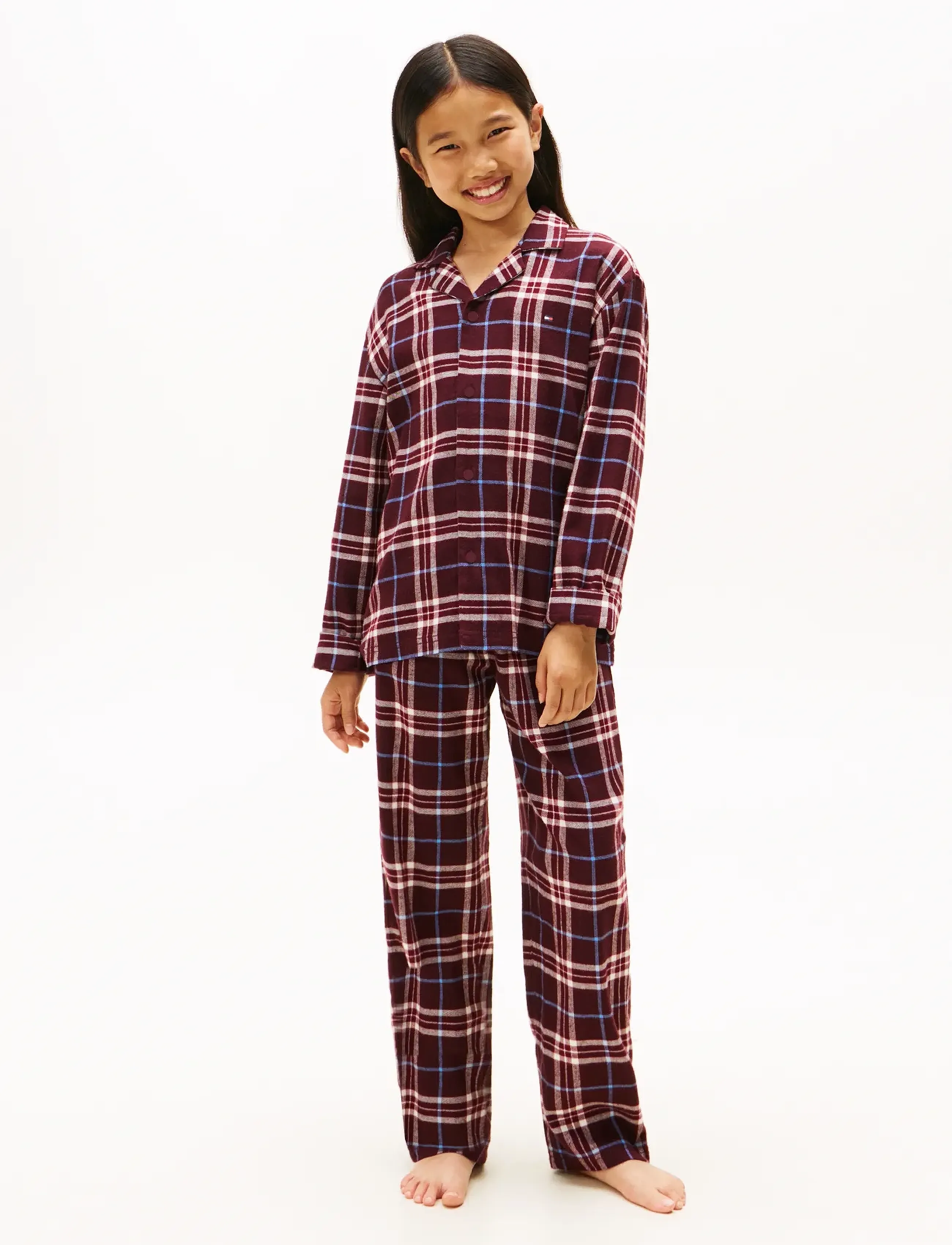 Tommy Hilfiger PJ STRAIGHT GIFTING PRINT SET - Tøj - TARTAN REIKER BURGUNDY / red