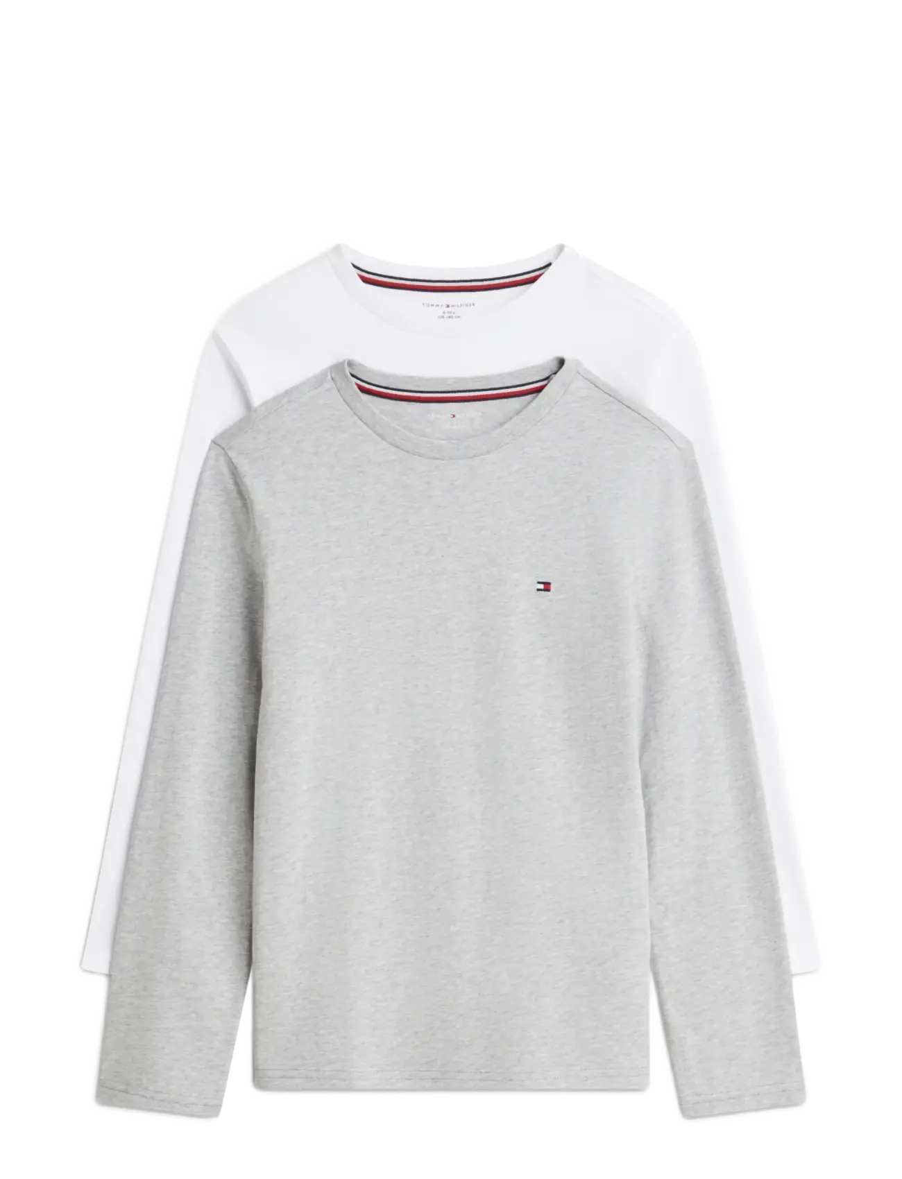 Tommy Hilfiger 2 PK LS TEE - Shoppa efter storlek - L GRY HEATHER   WHITE / grey