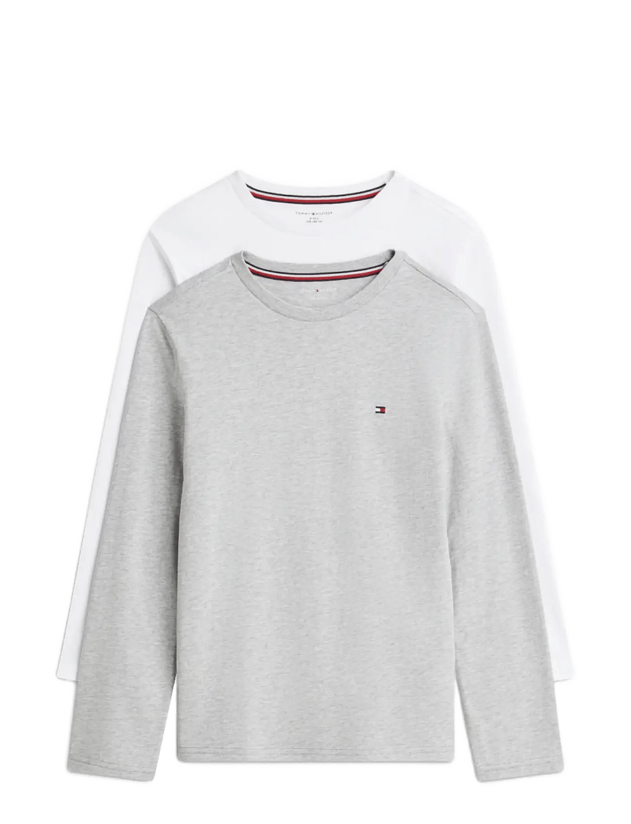Tommy Hilfiger - 2 PK LS TEE - langärmelig - l gry heather white - 0