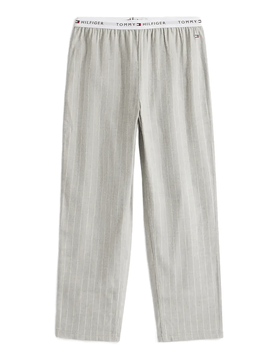 Tommy Hilfiger - FLANNEL PANTS PRINT - pyjamas - thin stripe light grey - 1