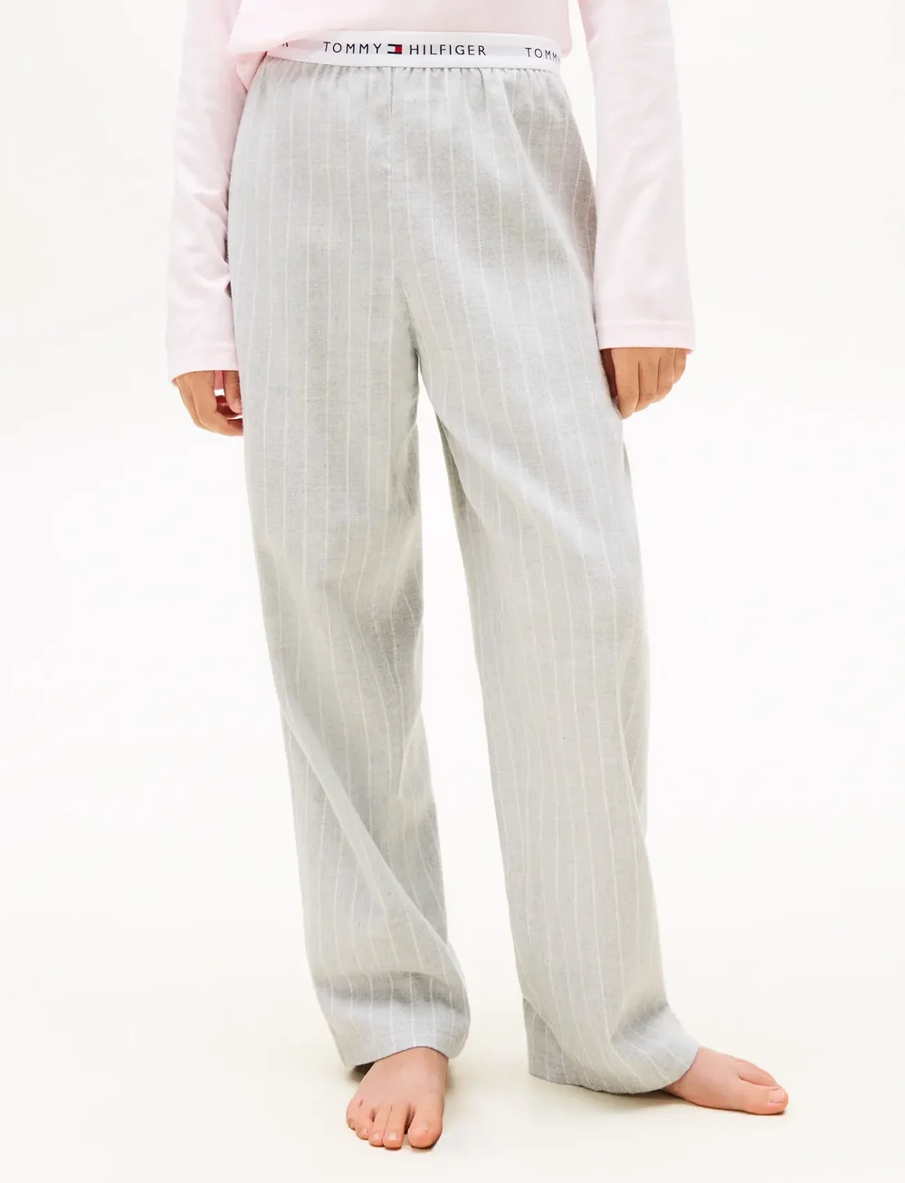 Tommy Hilfiger - FLANNEL PANTS PRINT - schlafanzüge - thin stripe light grey - 3