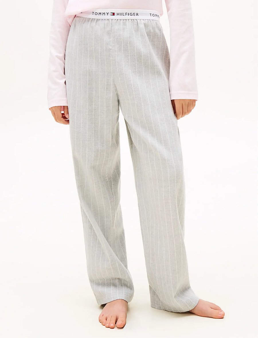 Tommy Hilfiger - FLANNEL PANTS PRINT - pyjamas - thin stripe light grey - 3