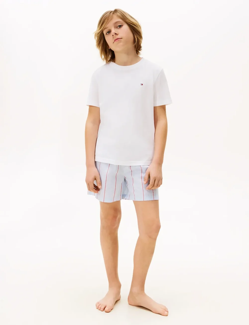 Tommy Hilfiger - S/S PJ SET - pyjama-sets - white / block stripe sweet blue - 0