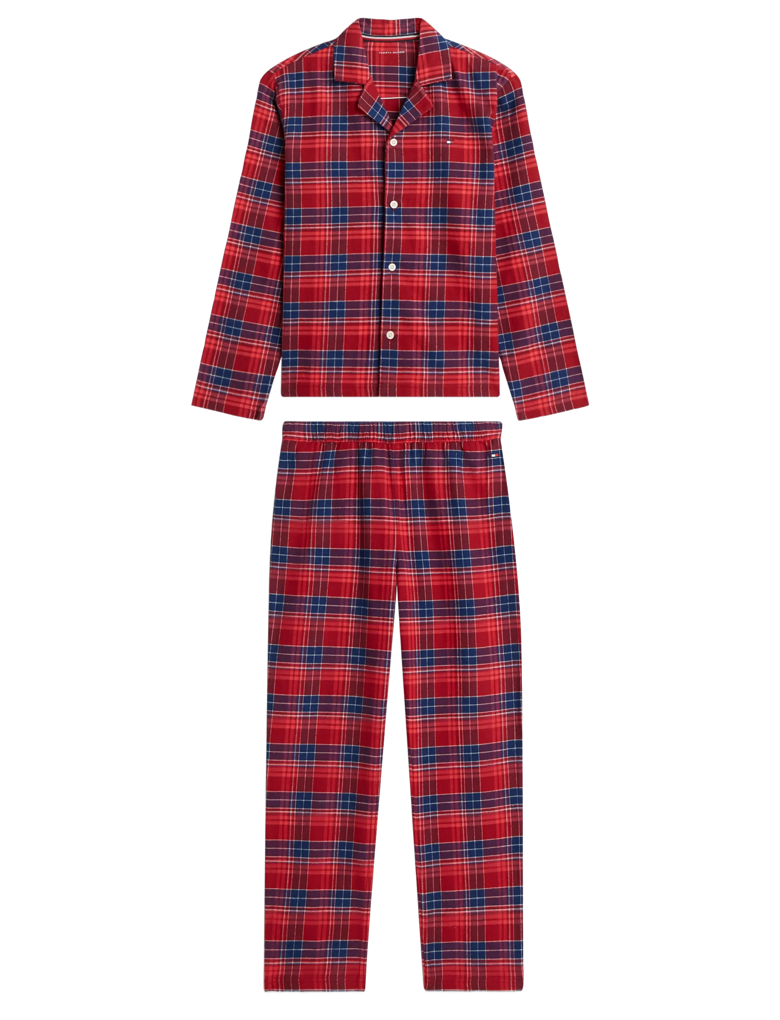 Tommy Hilfiger FLANNEL PJ SET - Nouveautés - CHECK GLOBAL STP MEDIUM RED / red