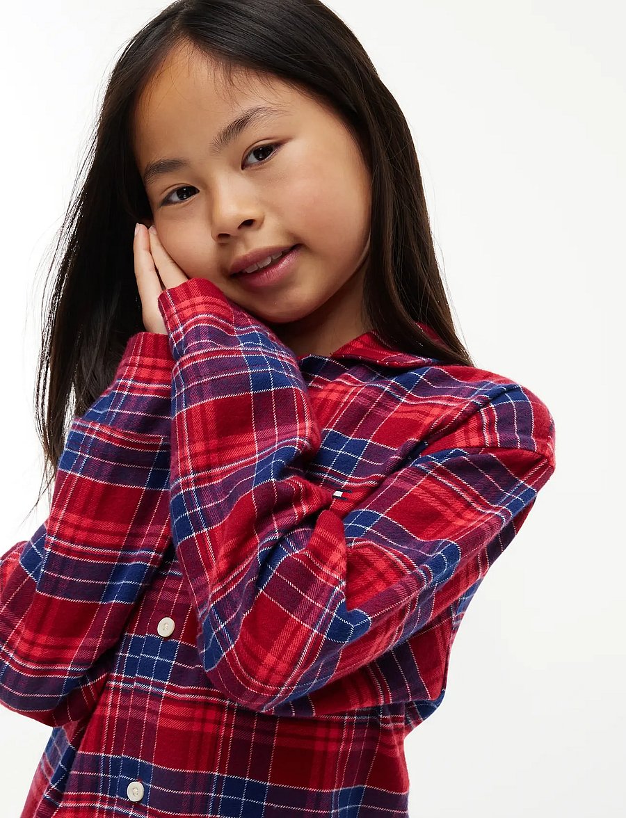 Tommy Hilfiger - FLANNEL PJ SET - check global stp medium red - 0
