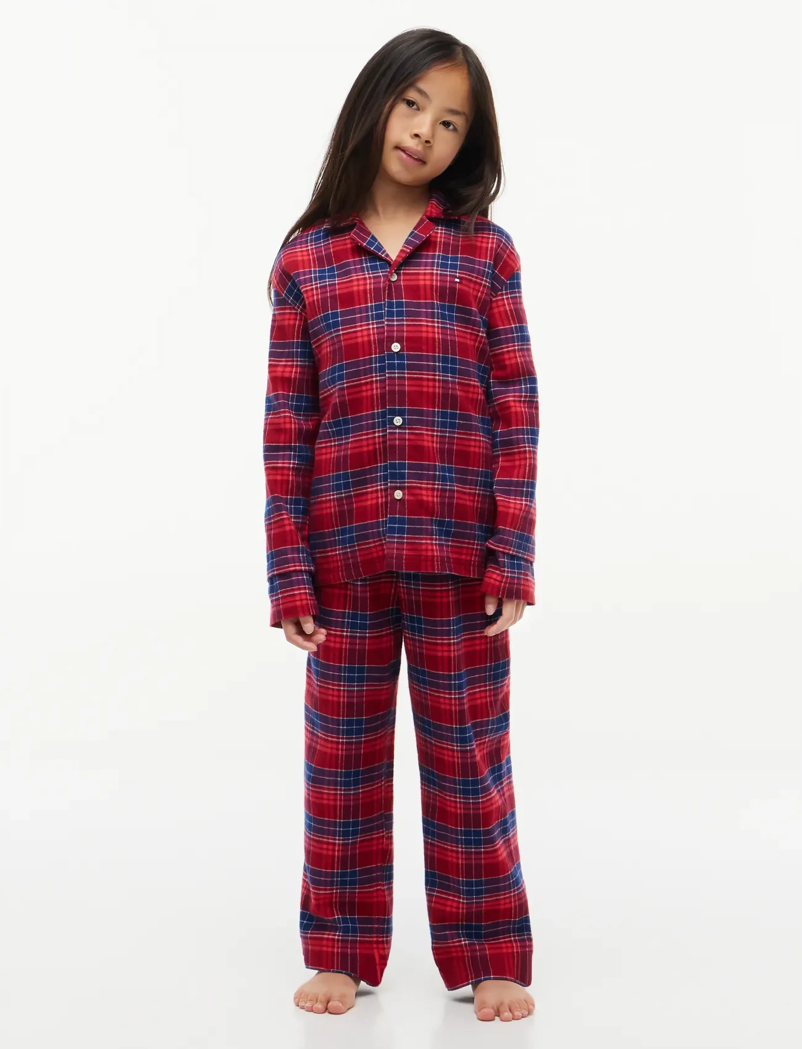 Tommy Hilfiger - FLANNEL PJ SET - check global stp medium red - 3