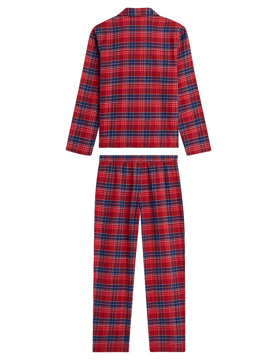 Tommy Hilfiger - FLANNEL PJ SET - pyjama-sets - check global stp medium red - 4