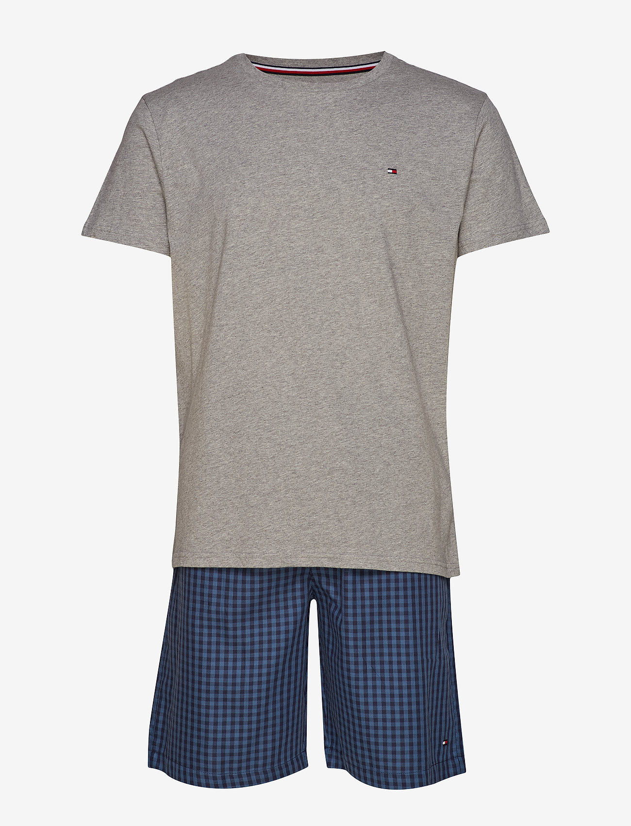 Tommy Hilfiger - CN SS SHORT SET CHEC - grey heather/navy blazer - 0