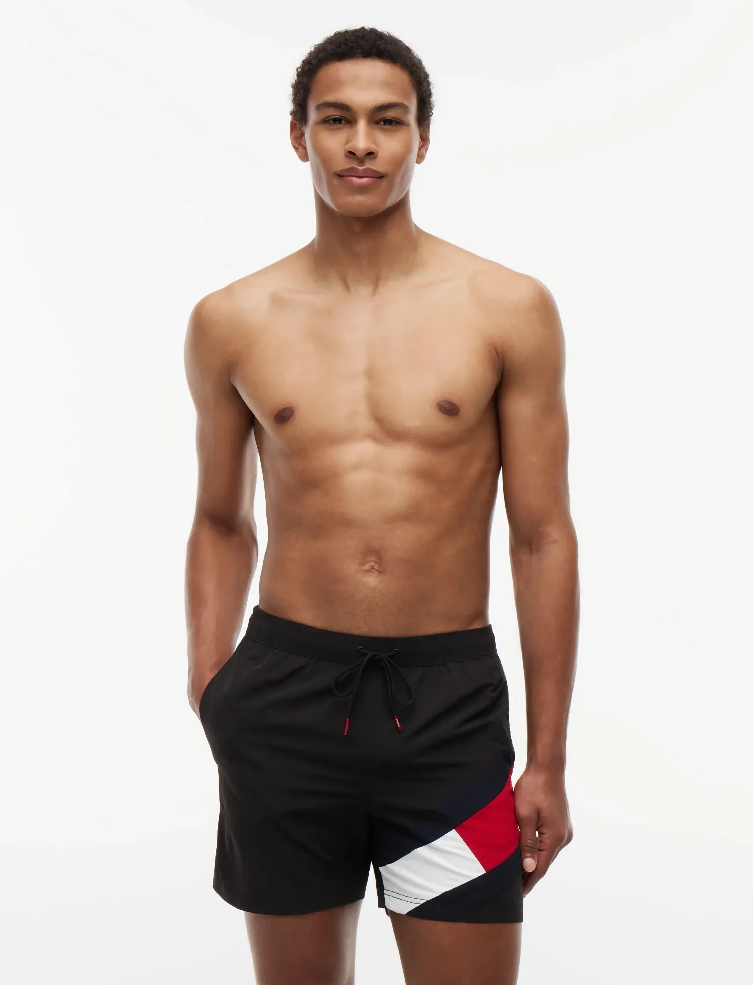 Tommy Hilfiger Sf Medium Drawstring, M, Bademode, Schwarz - Shorts, Männerswear