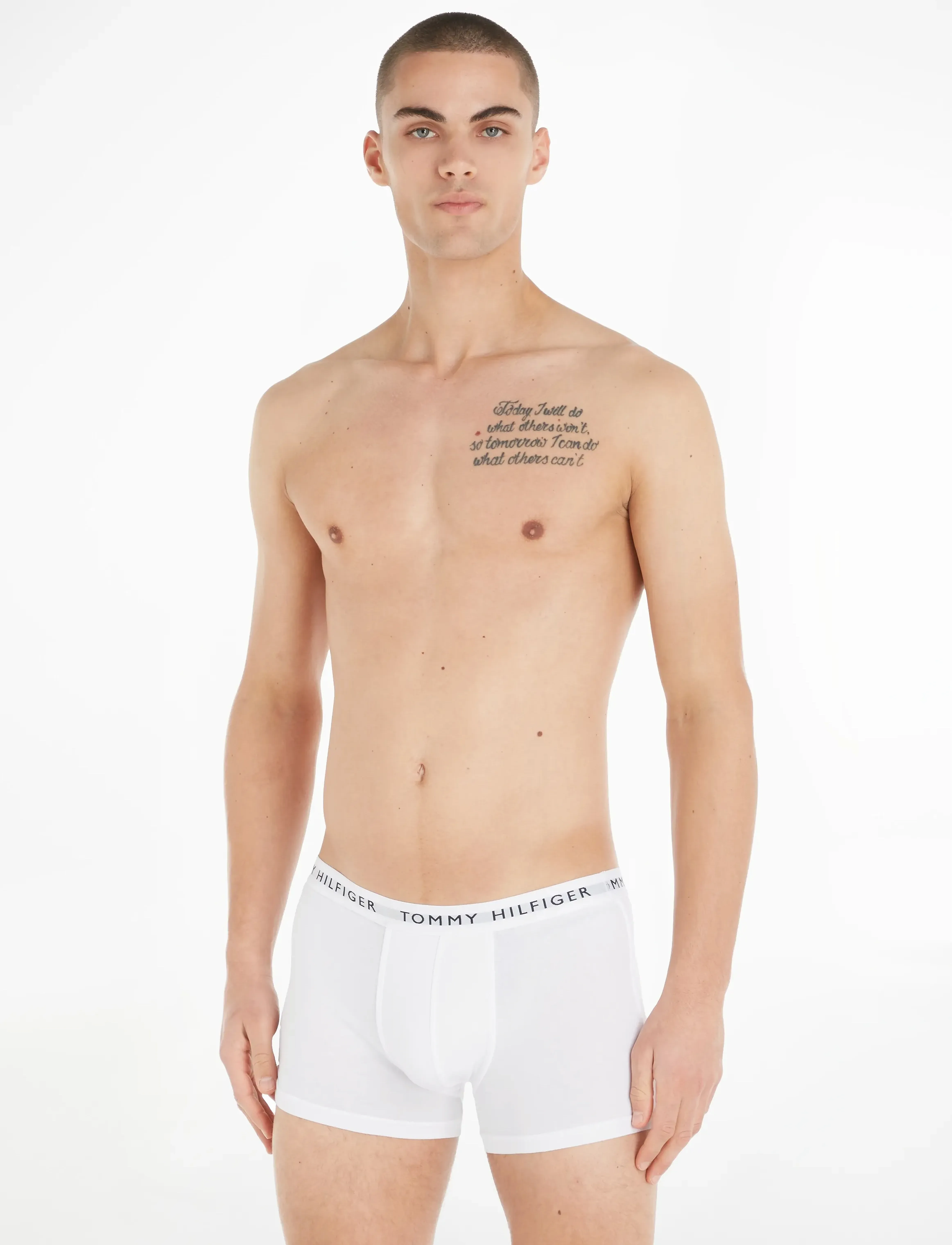 Tommy Hilfiger - 3P TRUNK - white/heather grey/white/black - 4