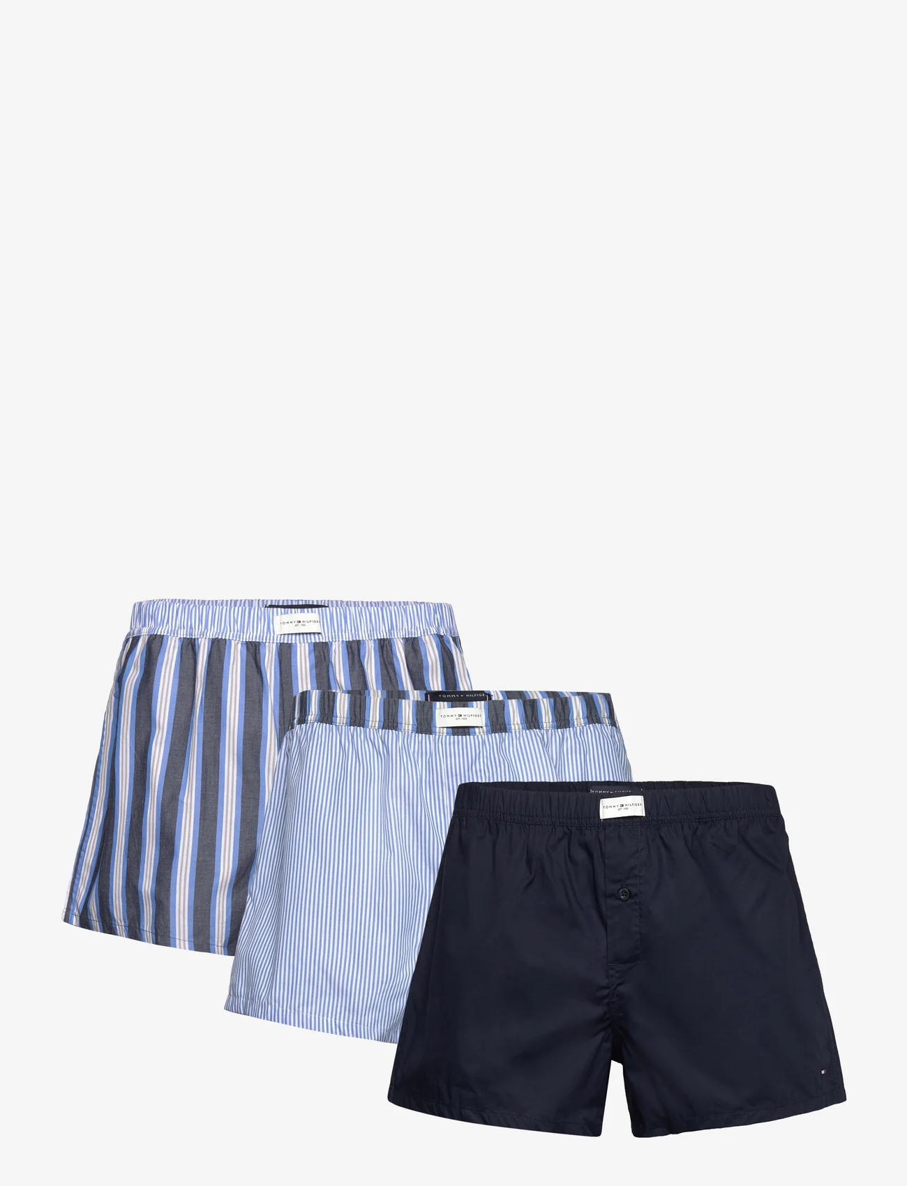 Tommy Hilfiger - 3P WOVEN BOXER PRINT - lühikesed bokserid - ithaca/des sky/shirting stripe - 0