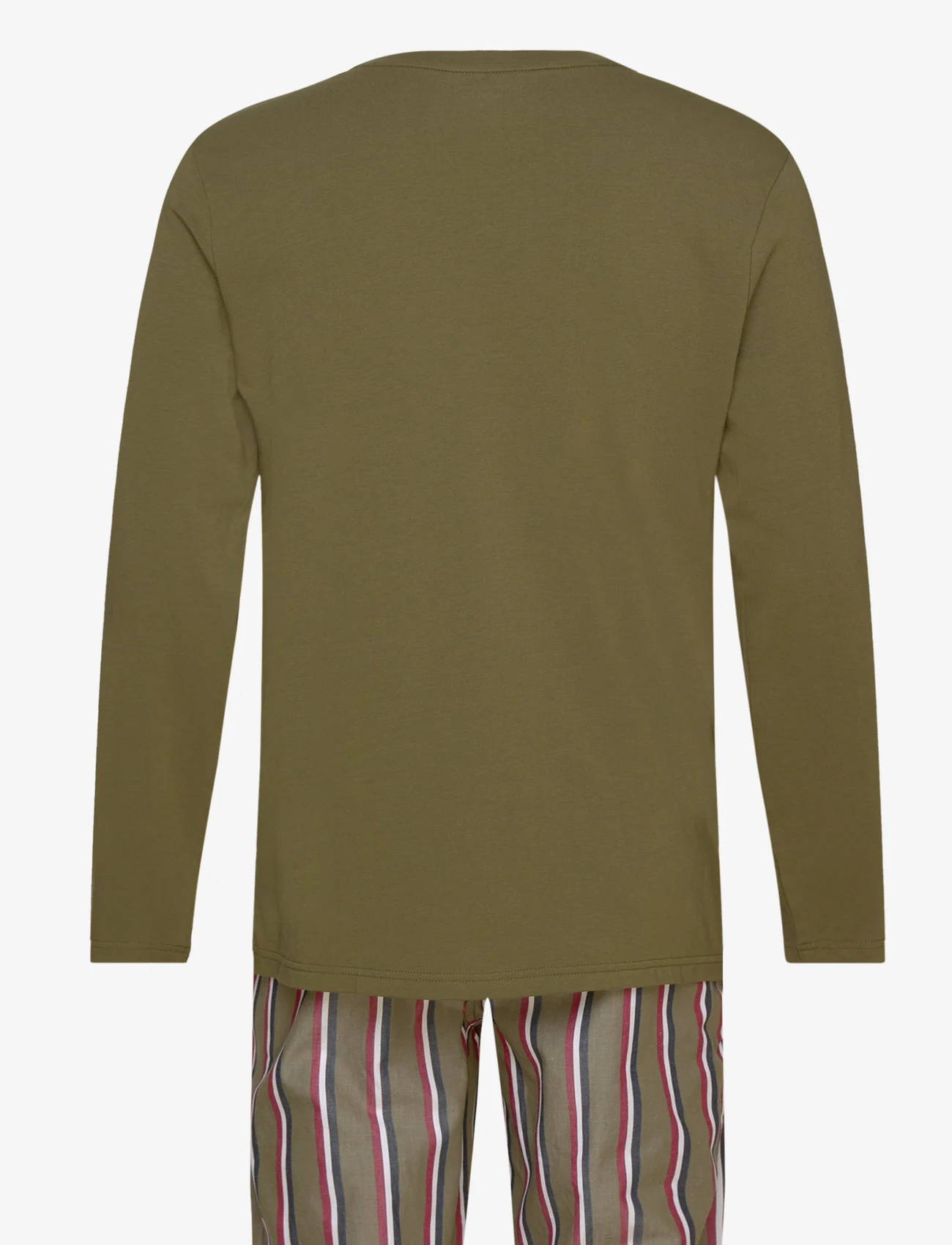 Tommy Hilfiger - LS PANT WOVEN SET PRINT - pyjama sets - putting green / bold stripe - 1