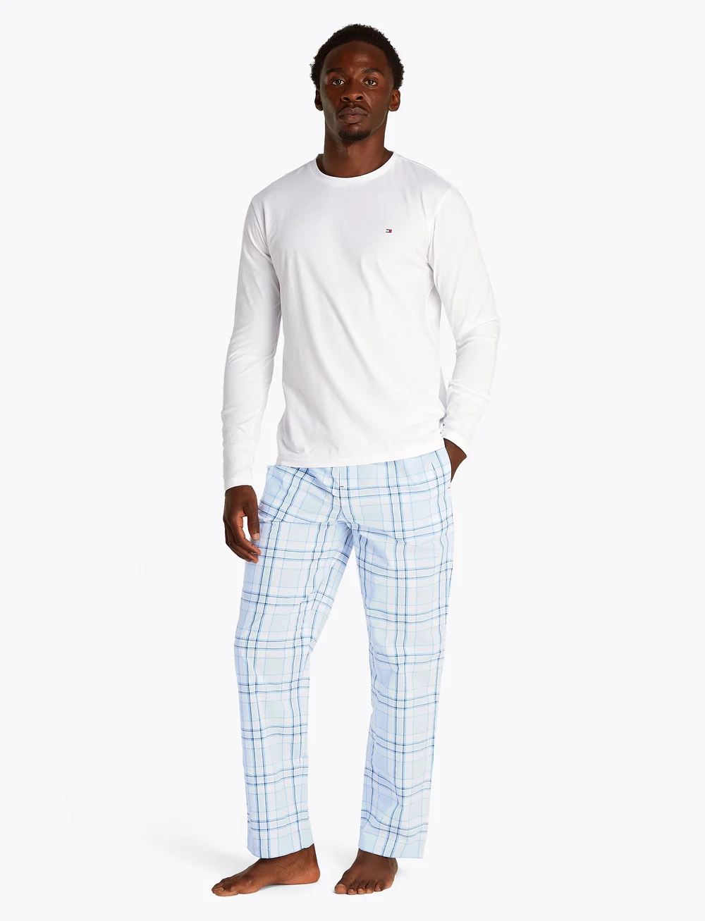 Tommy Hilfiger - LS PANT WOVEN SET PRINT - pyjama sets - white / summer plaid - 5