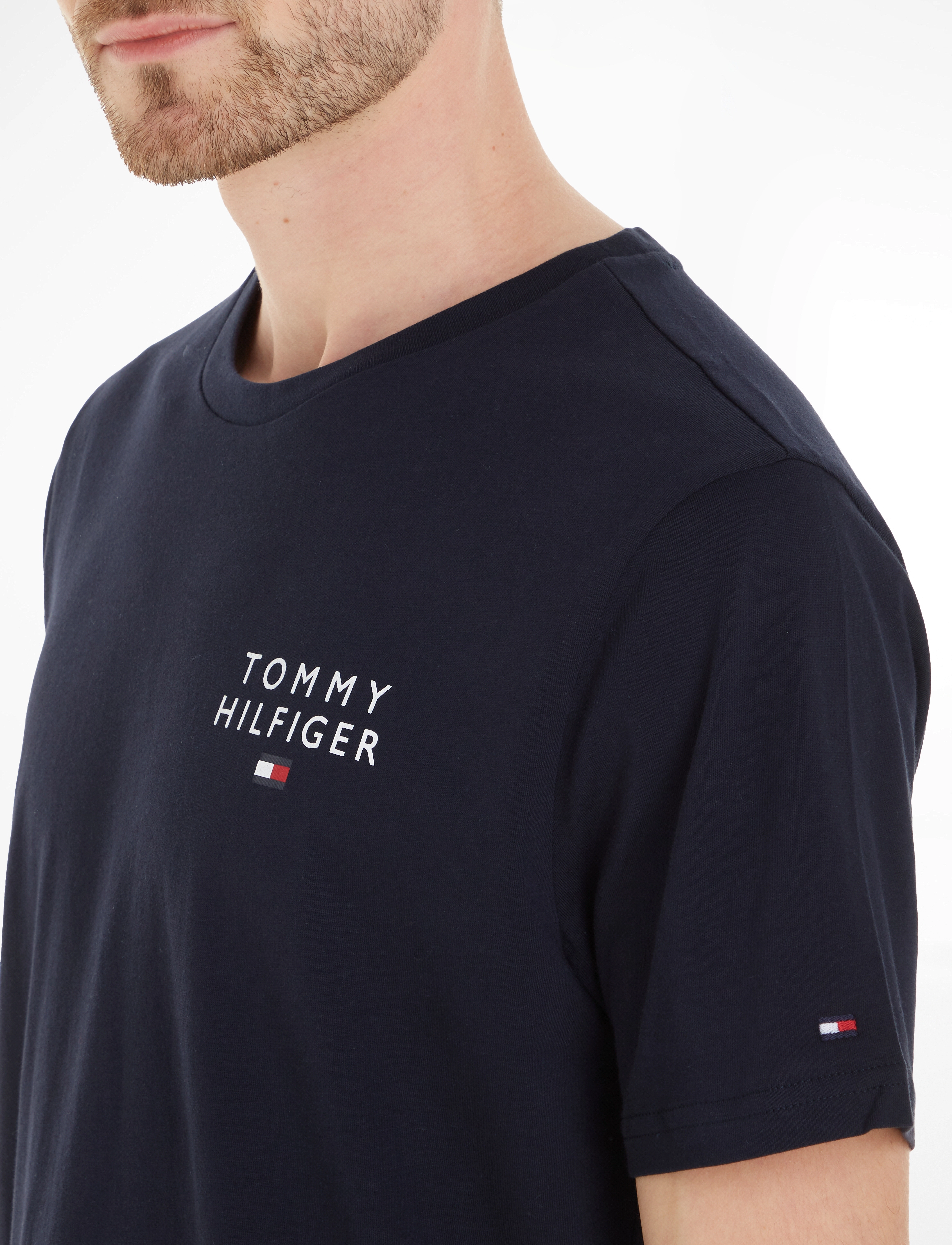 Tommy Hilfiger - CN SS TEE LOGO - najniższe ceny - desert sky - 4